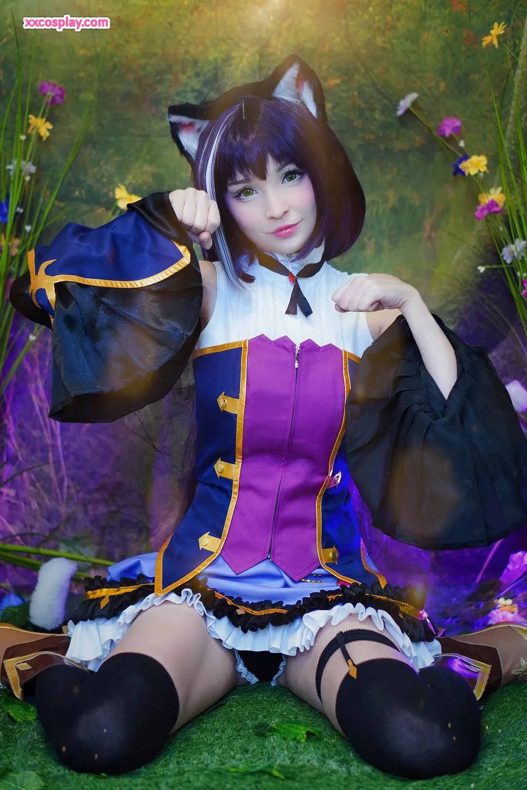 Hidori Rose sebagai Kiruya Momochi - Cosplay Catgirl Memikat